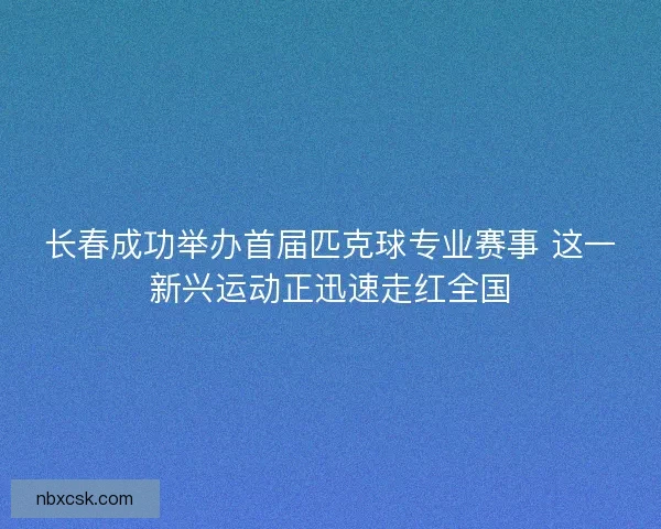 长春成功举办首届匹克球专业赛事 这一新兴运动正迅速走红全国